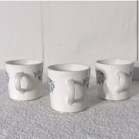 Vintage Corningware Abundance Fruit Pattern Coffee Cups x3 - Picture 2 of 8